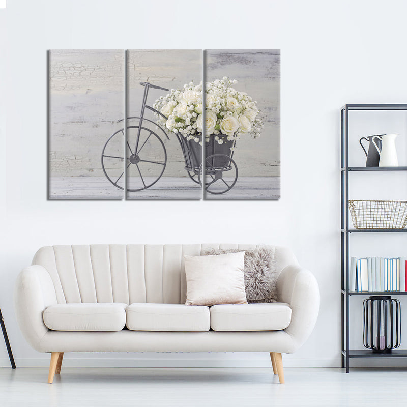 White Rose Bouquet Wall Art