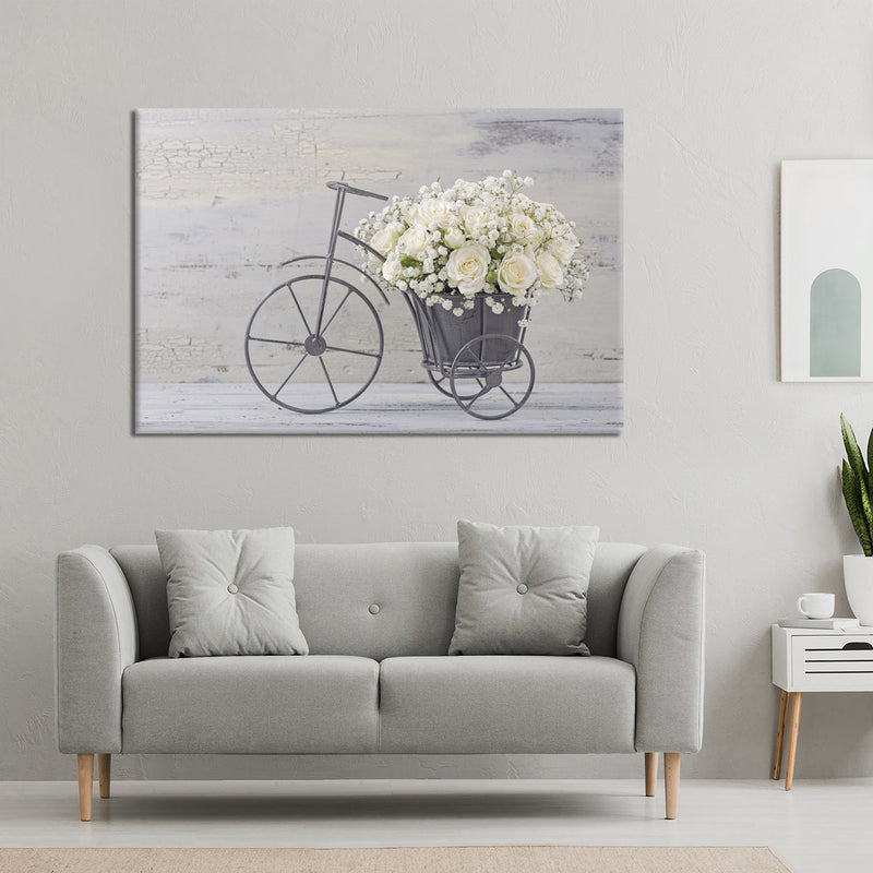 White Rose Bouquet Wall Art