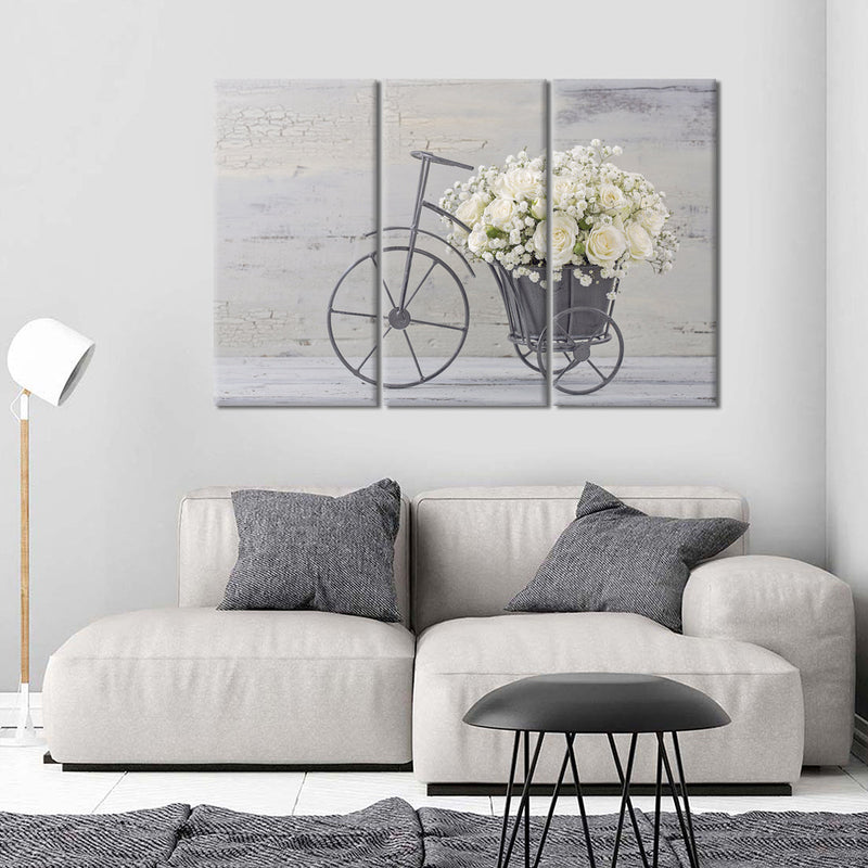 White Rose Bouquet Wall Art
