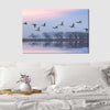 Pink Sky Over Ducks Wall Art