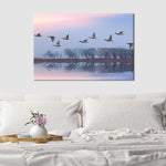 Pink Sky Over Ducks Wall Art