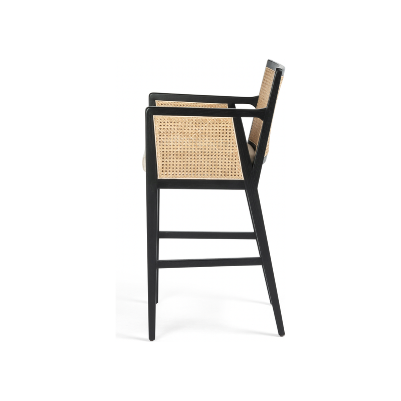 Antonia Cane Brushed Ebony Bar Stool | ready to ship!