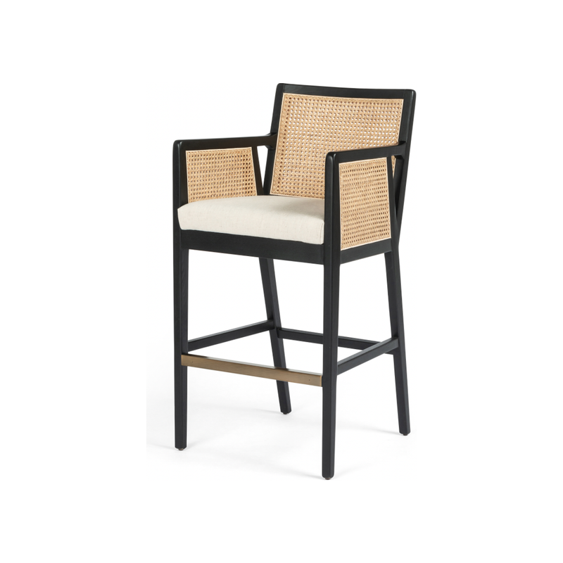 Antonia Cane Brushed Ebony Bar Stool | ready to ship!
