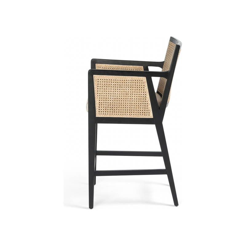 Antonia Cane Brushed Ebony Bar Stool | ready to ship!