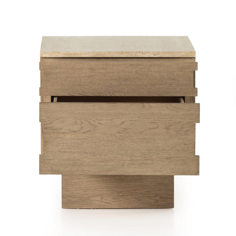 Lennon Travertine Nightstand | ready to ship!