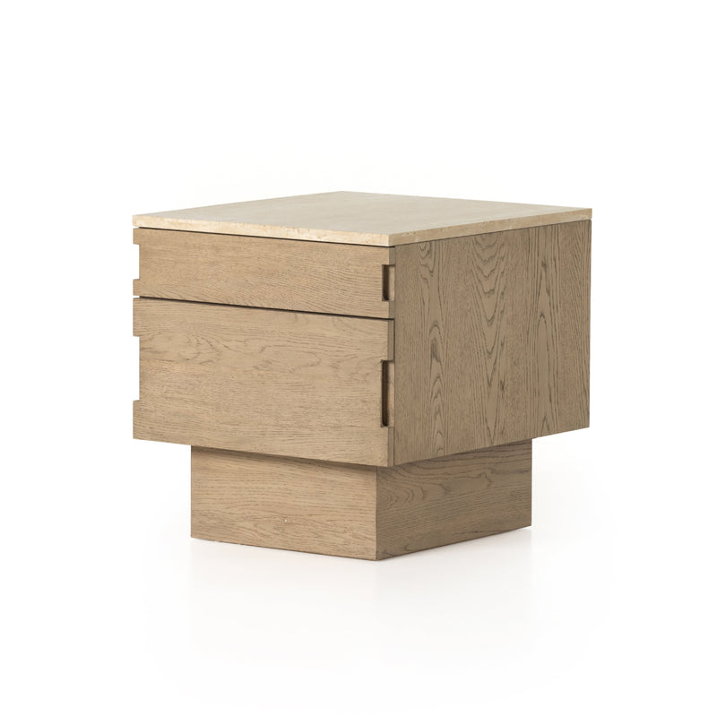 Lennon Travertine Nightstand | ready to ship!