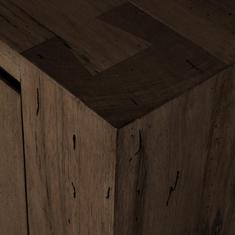 Abaso Ebony Rustic Wormwood Oak Media Console | shipping 9/29/2025