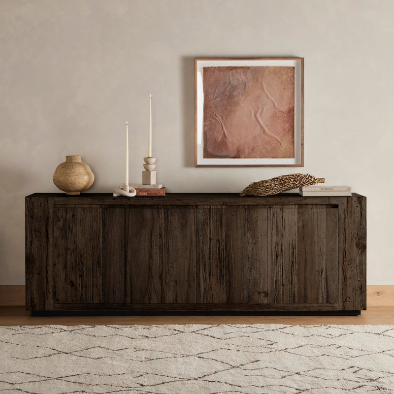 Abaso Ebony Rustic Wormwood Oak Sideboard | ready to ship!