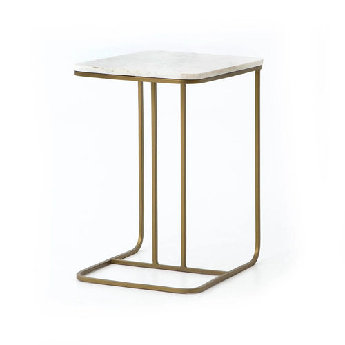 Adalley Polished White Marble C Table | ready to ship!