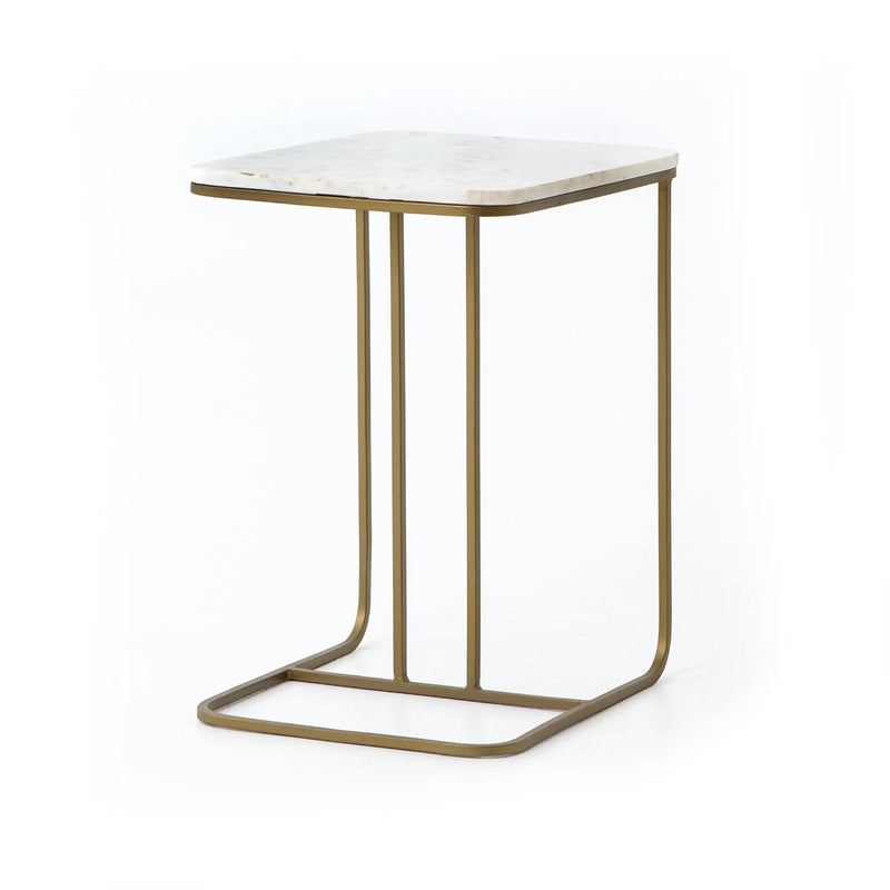 Adalley Polished White Marble C Table | ready to ship!