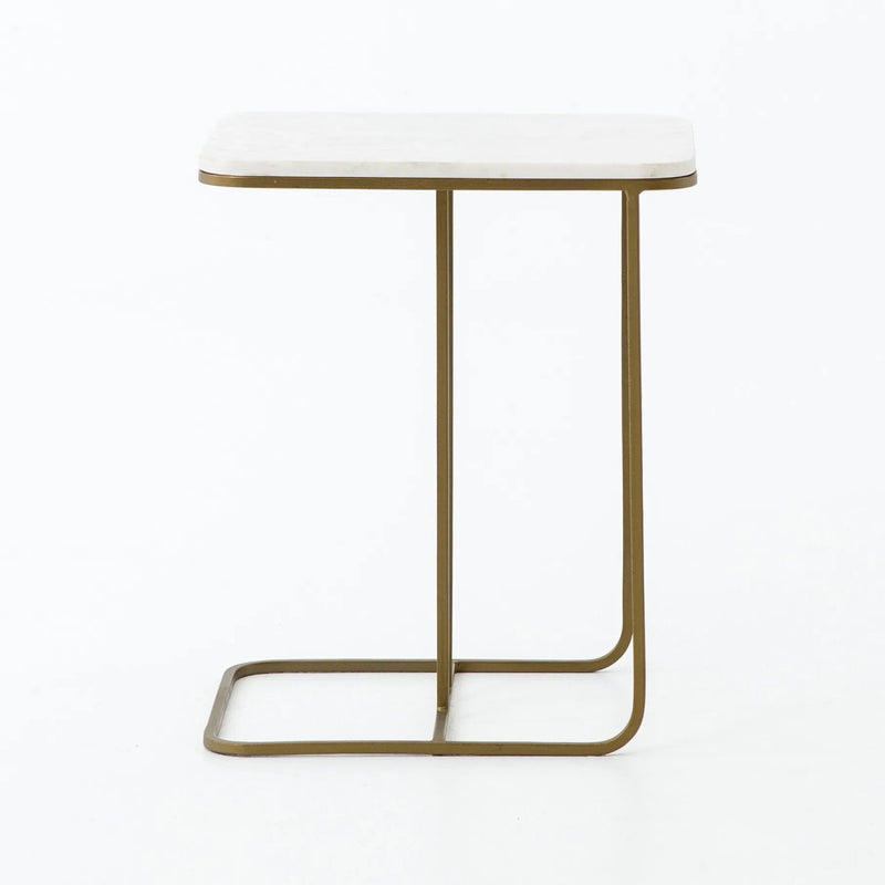 Adalley Polished White Marble C Table | ready to ship!