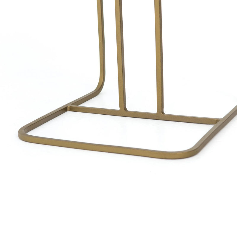 Adalley Polished White Marble C Table | ready to ship!