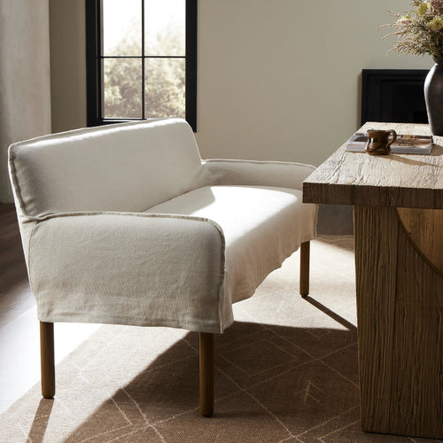 Addington Brussels Natural Slipcover Bench | shipping 5/30/2025