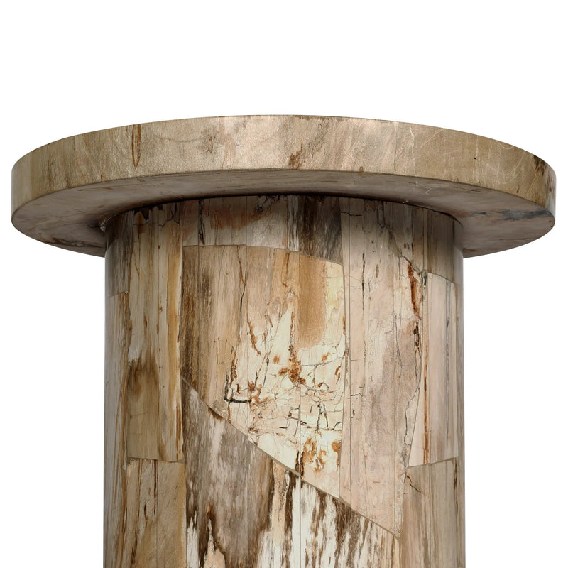 Aida Light Petrified Wood End Table | shipping 08/15/2025