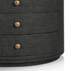 Amelia Black Linen Oval Nightstand | shipping 9/3/2025