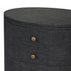 Amelia Black Linen Oval Nightstand | shipping 9/3/2025