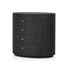 Amelia Black Linen Oval Nightstand | shipping 9/3/2025