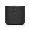 Amelia Black Linen Oval Nightstand | shipping 9/3/2025
