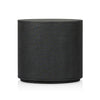 Amelia Black Linen Oval Nightstand | shipping 9/3/2025