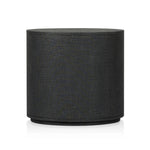 Amelia Black Linen Oval Nightstand | shipping 9/3/2025