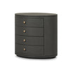 Amelia Dark Green Lacquered Linen Oval Nightstand | shipping 06/03/2025