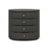 Amelia Dark Green Lacquered Linen Oval Nightstand | shipping 06/03/2025