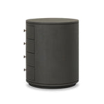 Amelia Dark Green Lacquered Linen Oval Nightstand | shipping 06/03/2025