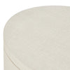 Amelia Ivory Painted Linen Oval Nightstand | shipping 7/18/2025