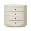Amelia Ivory Painted Linen Oval Nightstand | shipping 7/18/2025