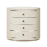 Amelia Ivory Painted Linen Oval Nightstand | shipping 7/18/2025