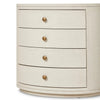 Amelia Ivory Painted Linen Oval Nightstand | shipping 7/18/2025