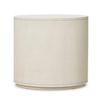 Amelia Ivory Painted Linen Oval Nightstand | shipping 7/18/2025