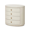 Amelia Ivory Painted Linen Oval Nightstand | shipping 7/18/2025
