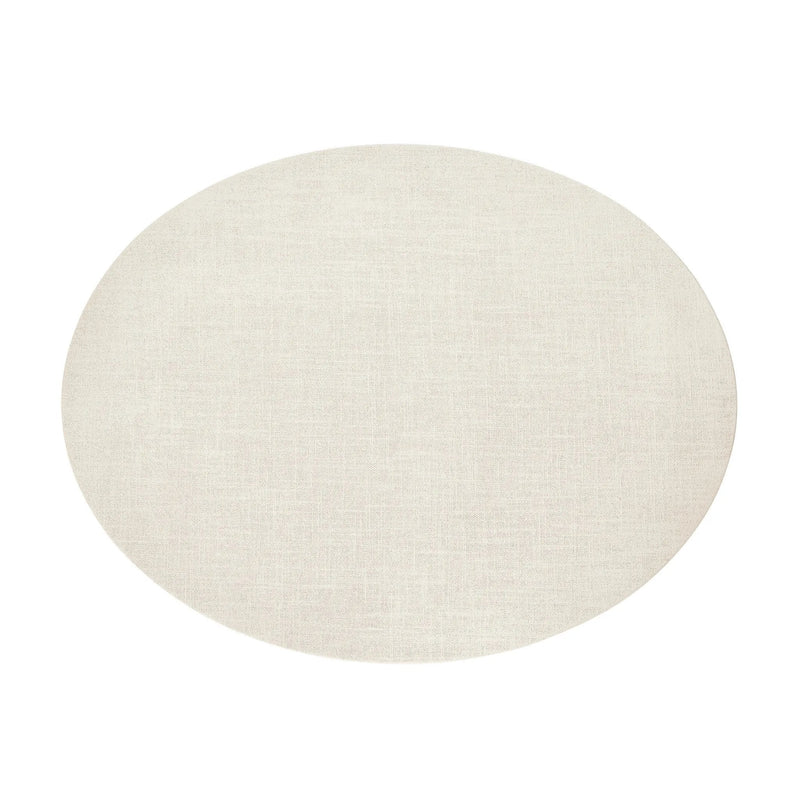 Amelia Ivory Painted Linen Oval Nightstand | shipping 7/18/2025