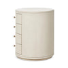 Amelia Ivory Painted Linen Oval Nightstand | shipping 7/18/2025