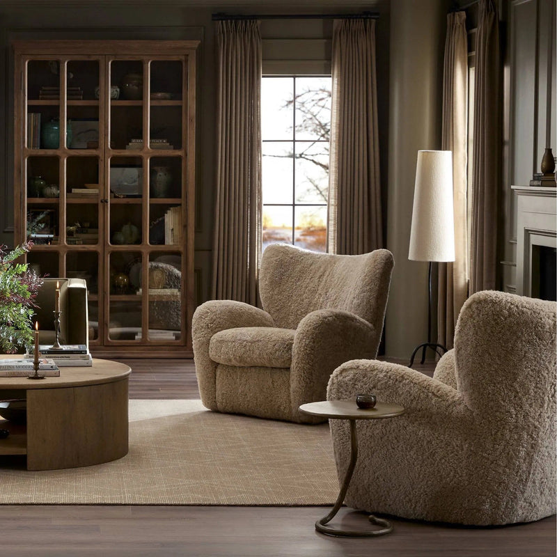 Amelie Beige Shearling Chair | shipping 11/20/2025