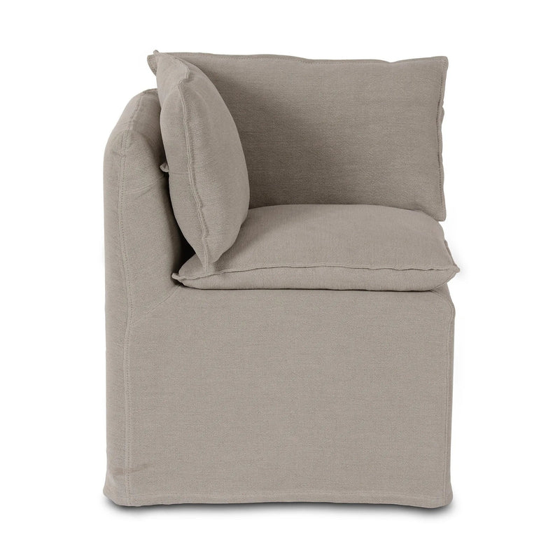 Andre Slipcovered Linen Dining Banquette Corner | ready to ship!