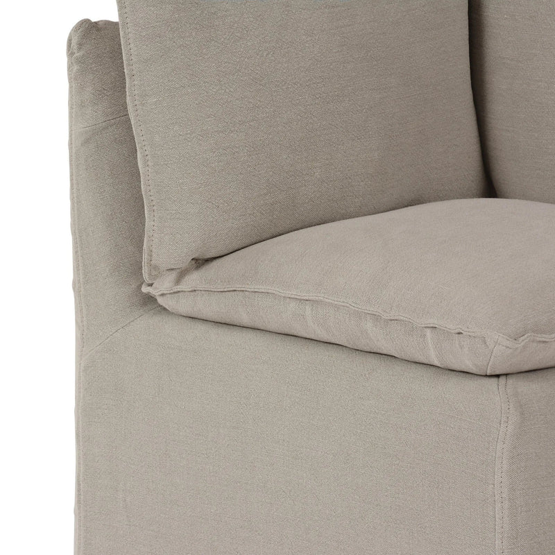 Andre Slipcovered Linen Dining Banquette Corner | ready to ship!
