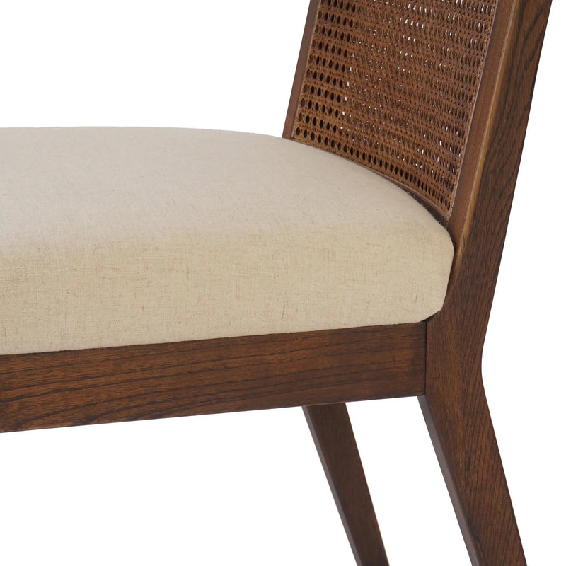 Antonia Savile Flax Cane Armless Dining Chair | shipping 08/25/2025