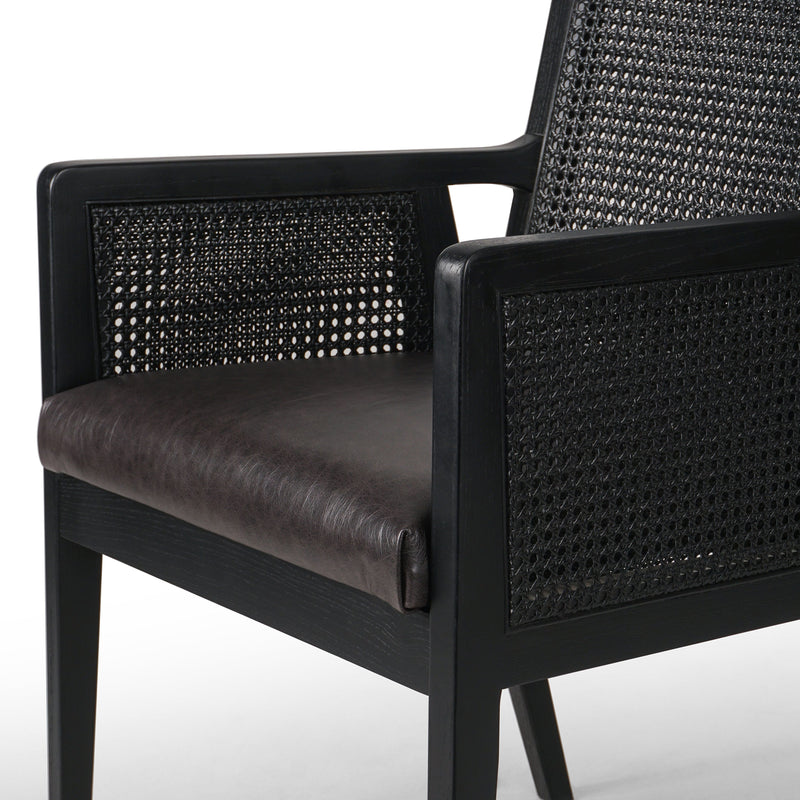 Antonia Sonoma Black Dining Arm Chair | ready to ship!