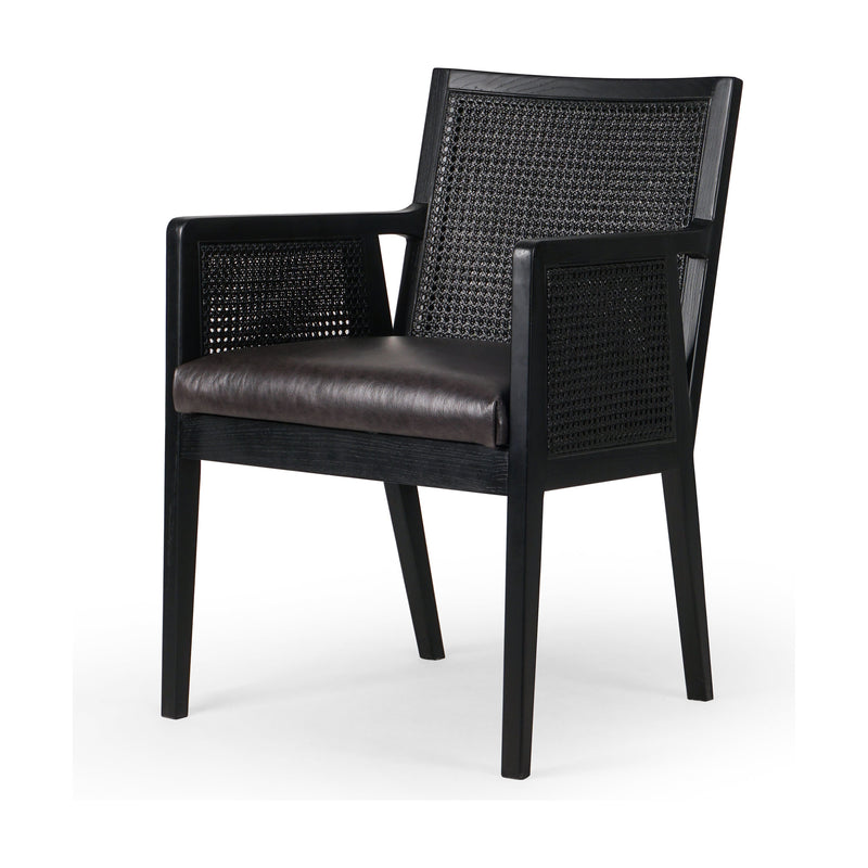 Antonia Sonoma Black Dining Arm Chair | ready to ship!