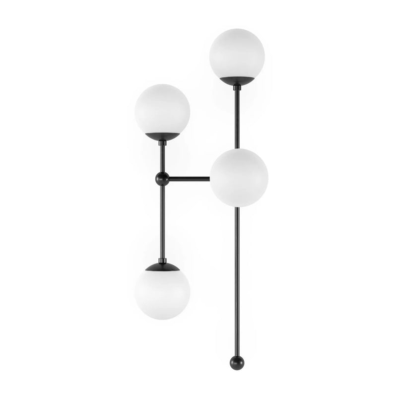 Armstrong Black Gunmetal Opal Matte Glass 4 L Sconce | ready to ship!