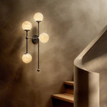 Armstrong Black Gunmetal Marbled Matte Glass 4 L Sconce | ready to ship!