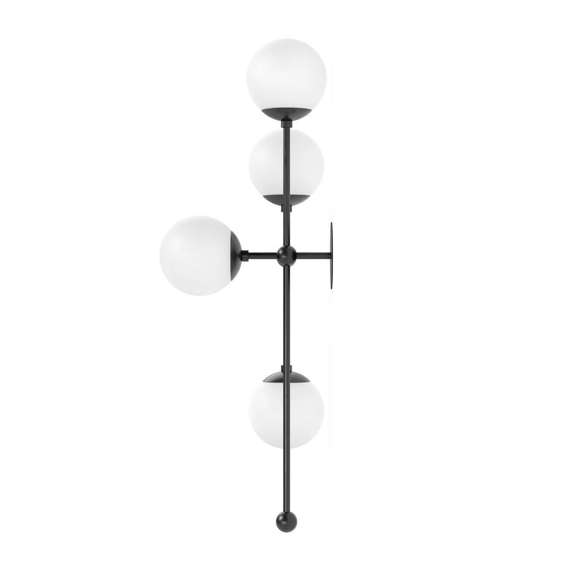 Armstrong Black Gunmetal Opal Matte Glass 4 L Sconce | ready to ship!