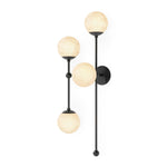 Armstrong Black Gunmetal Marbled Matte Glass 4 L Sconce | ready to ship!