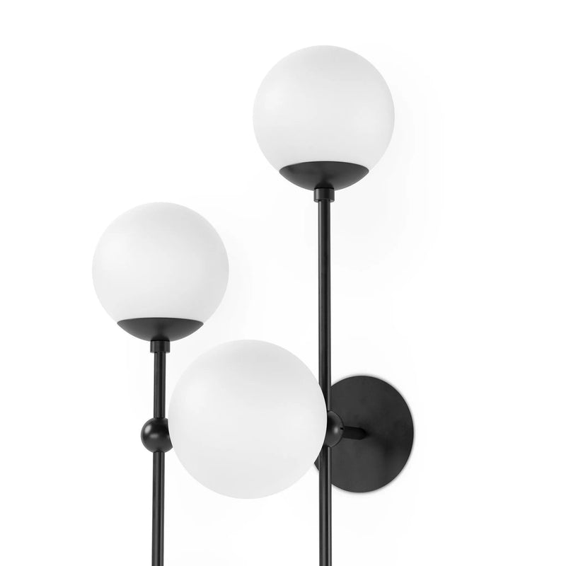 Armstrong Black Gunmetal Opal Matte Glass 4 L Sconce | ready to ship!