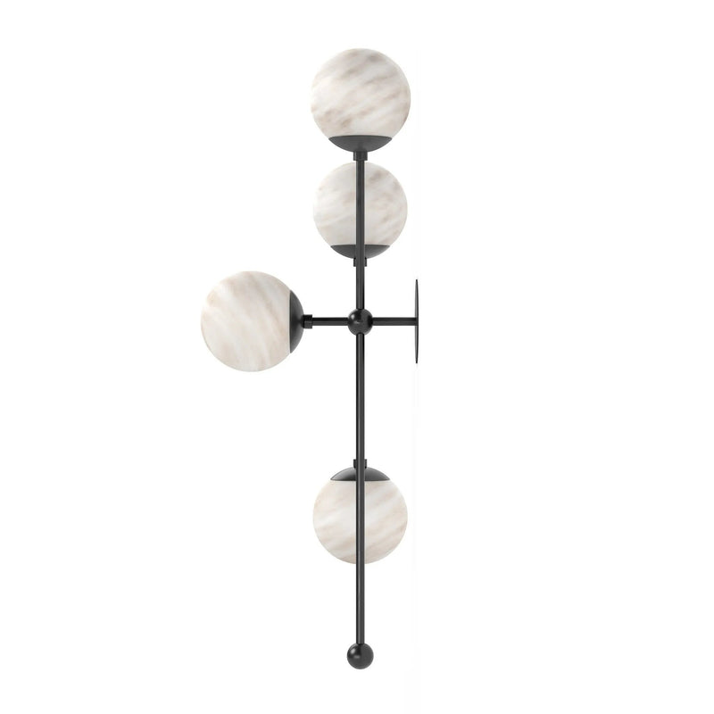 Armstrong Black Gunmetal Marbled Matte Glass 4 L Sconce | ready to ship!