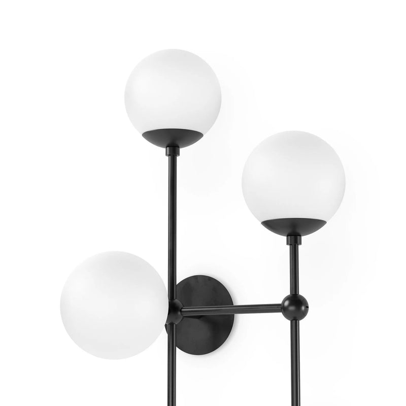 Armstrong Black Gunmetal Opal Matte Glass 4 R Sconce | ready to ship!