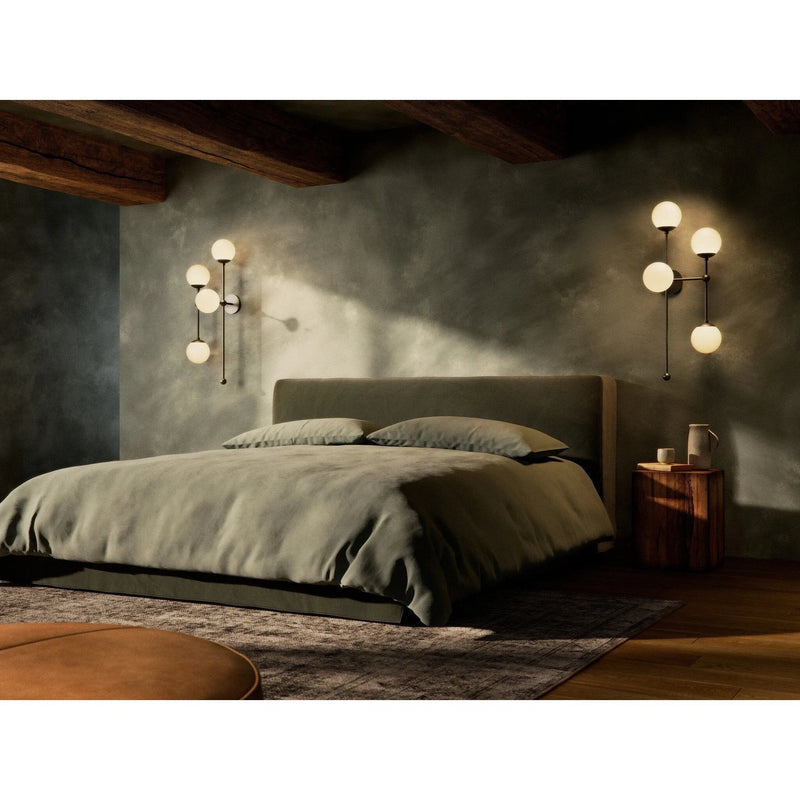 Armstrong Black Gunmetal Opal Matte Glass 4 R Sconce | ready to ship!