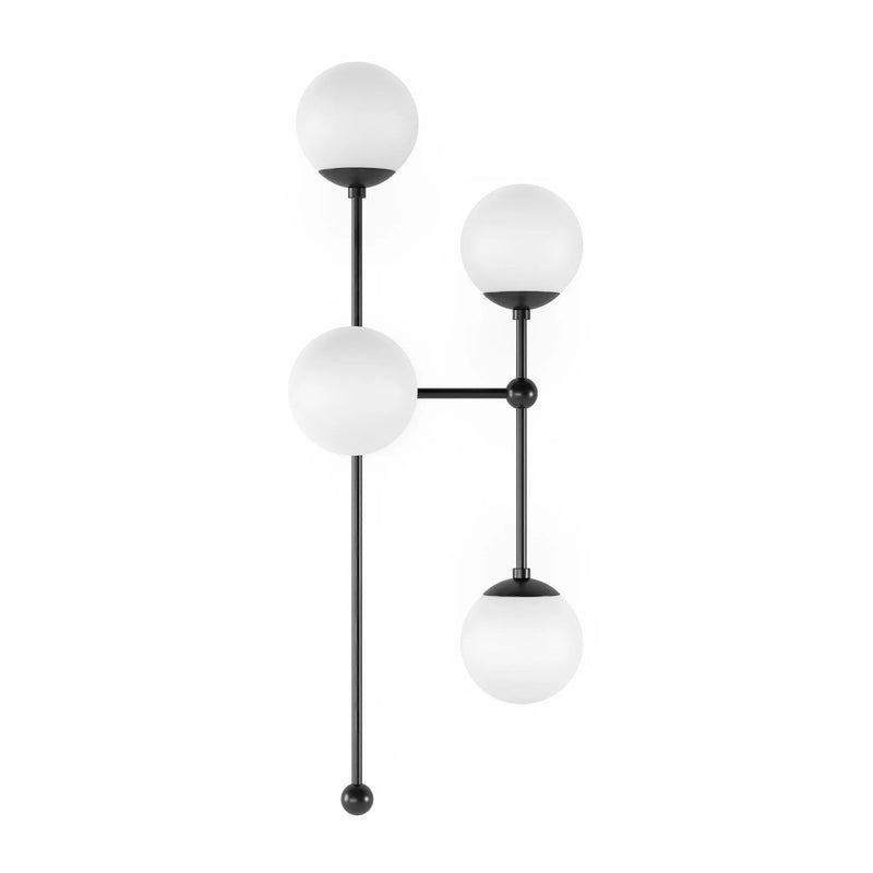 Armstrong Black Gunmetal Opal Matte Glass 4 R Sconce | ready to ship!